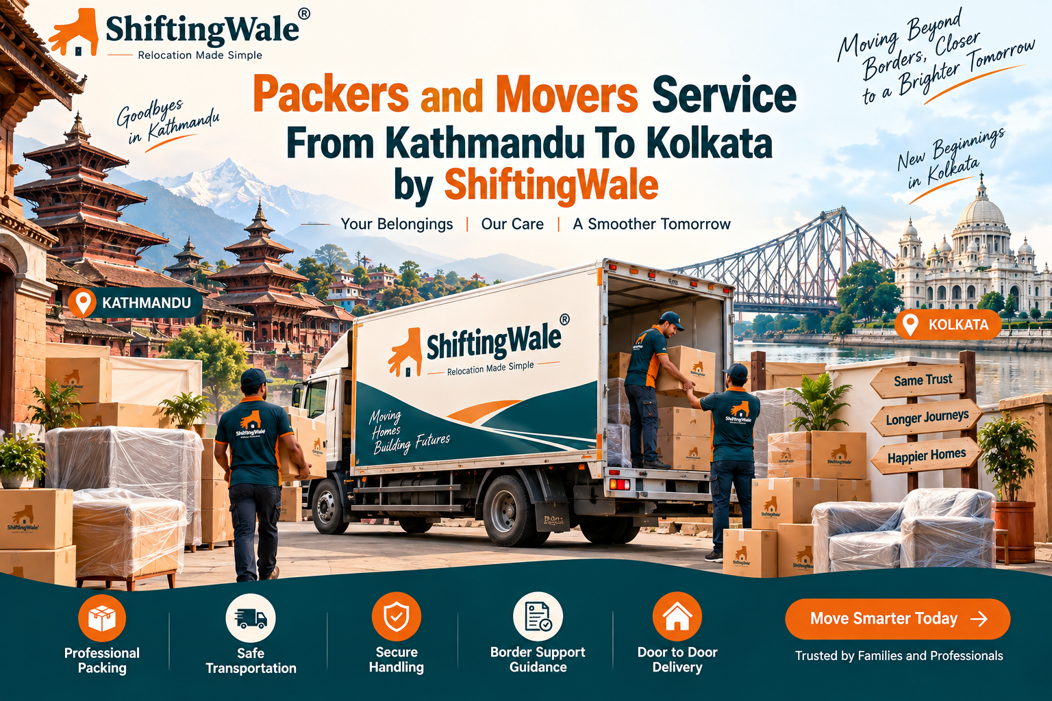 Packers and Movers Service From Kathmandu To Kolkata