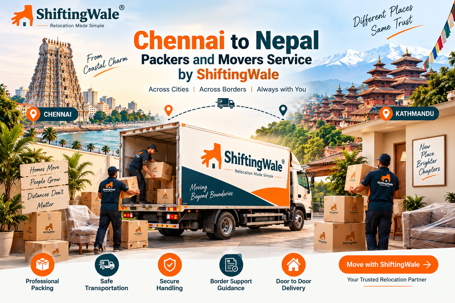 Chennai to Nepal Packers and Movers Service