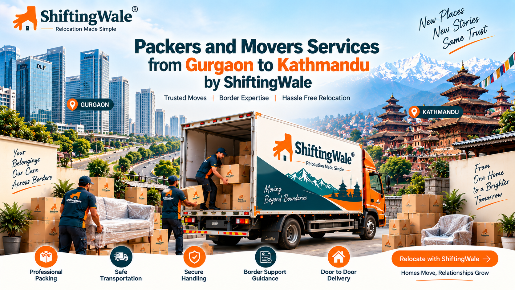 Packers and Movers Services from Gurgaon to Kathmandu