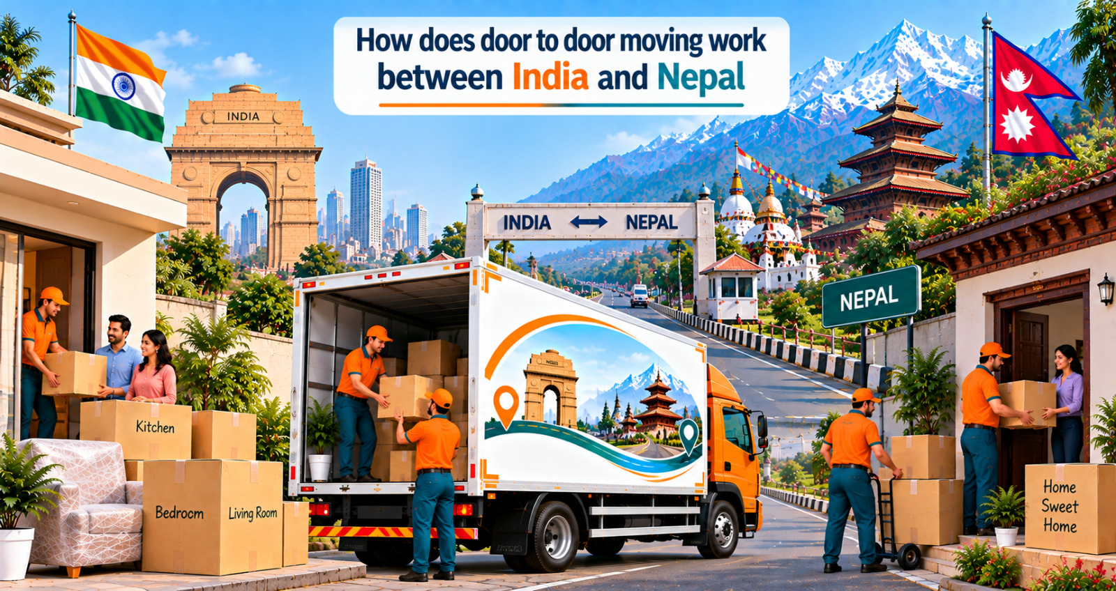 How does door to door moving work between India and Nepal
