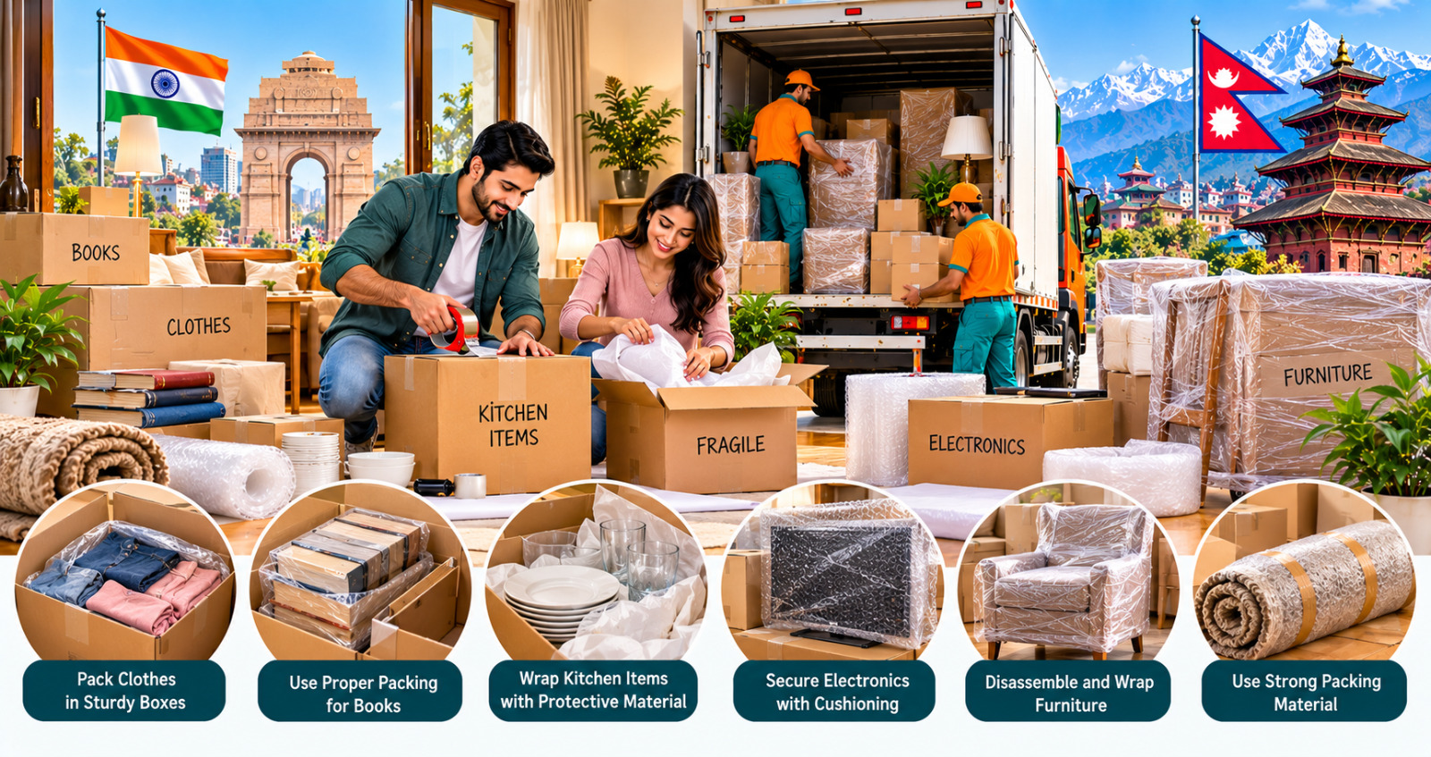 How to Pack Household Items for Moving to India Nepal