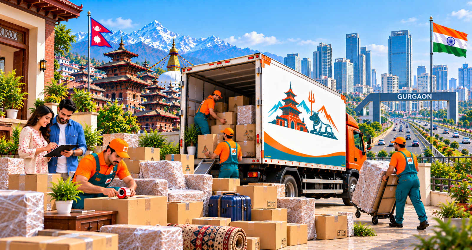 Moving Service for Household from Kathmandu to Gurgaon