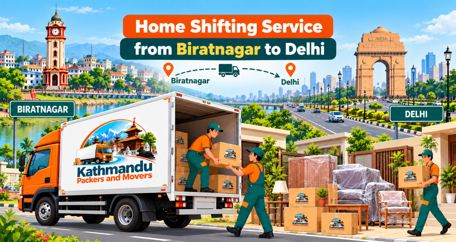 Home Shifting Service from Biratnagar to Delhi