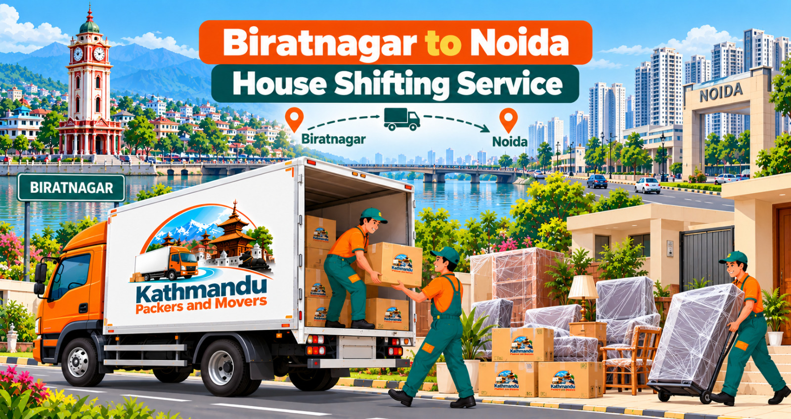 Biratnagar to Noida House Shifting Service