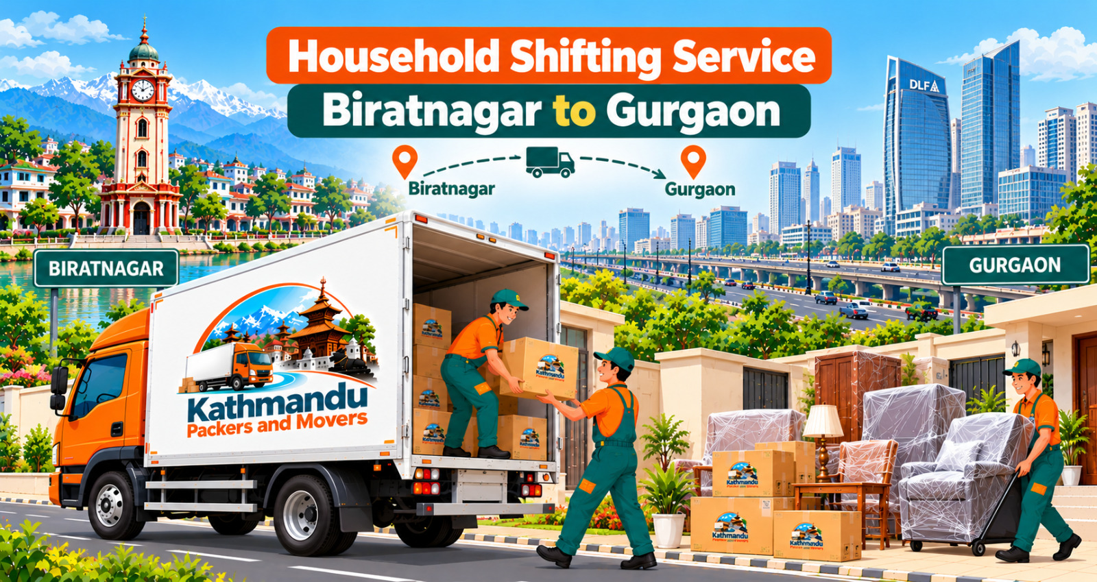 Household Shifting Service Biratnagar to Gurgaon
