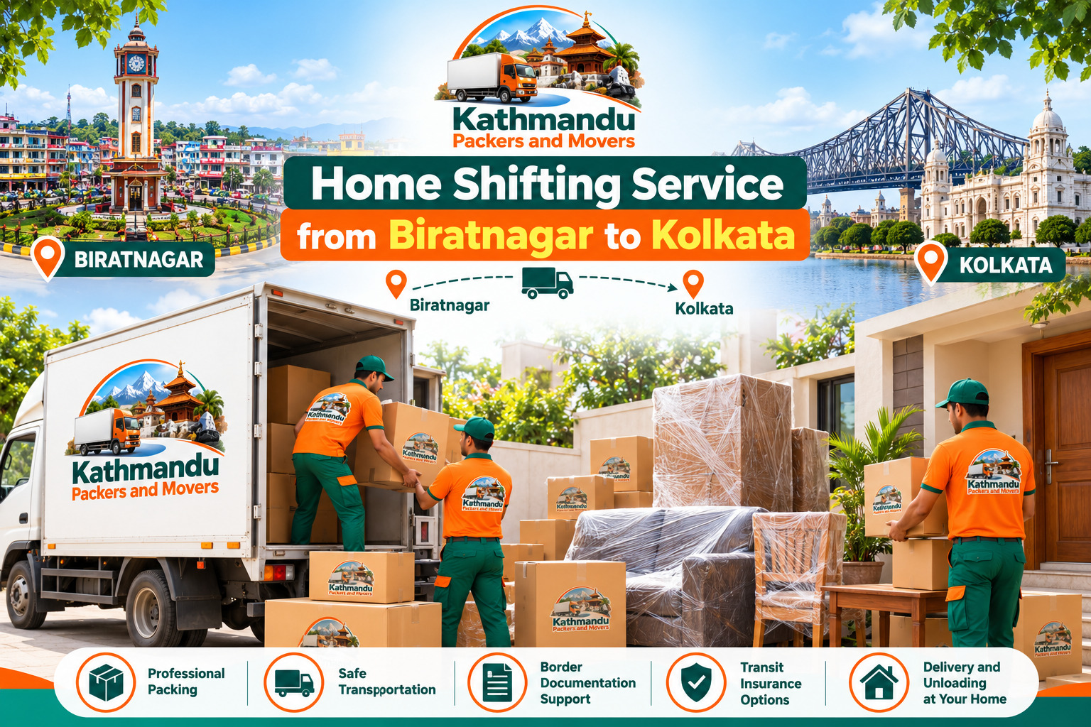 Home Shifting Service from Biratnagar to Kolkata