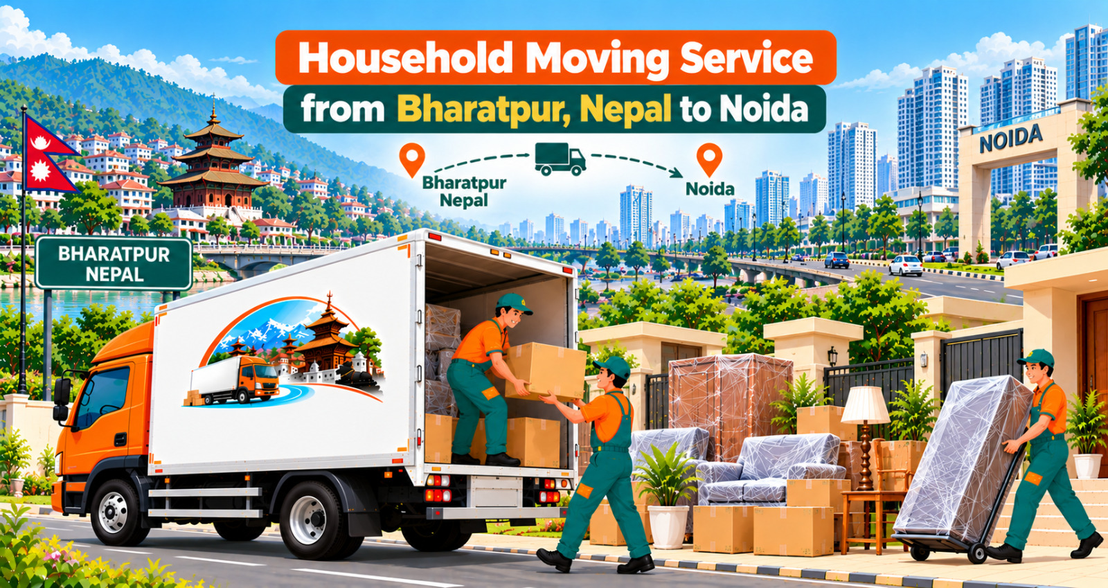 Household Moving Service from Bharatpur Nepal to Noida 